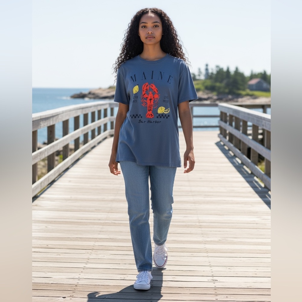 #420. Maine Lobster Shack Graphic Tee - Blue - Picture 2 of 7